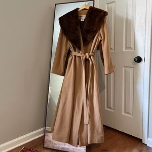 Vintage Spiegel Faux Fur Collar Wool Blend Coat (1970s–80s)